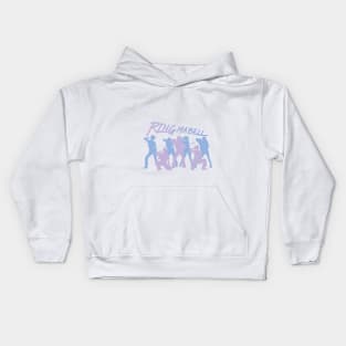 Silhouette design of the billlie group in the ring ma bell era Kids Hoodie